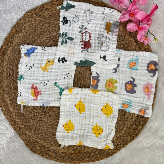 6 Layer Muslin Wash Clothes Combo Of 4