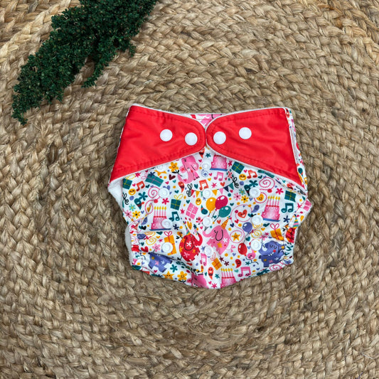 Organic Reusable Cloth Diaper (Elephants) MN01