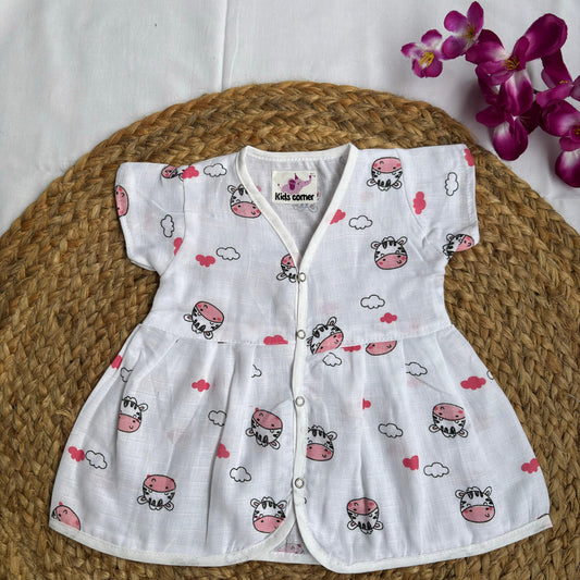 Muslin Frocks Front Open Button MN01