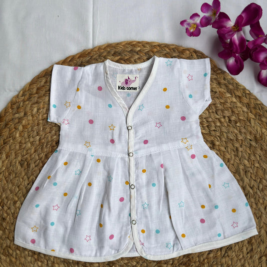 Muslin Frocks Front Open Button MN01