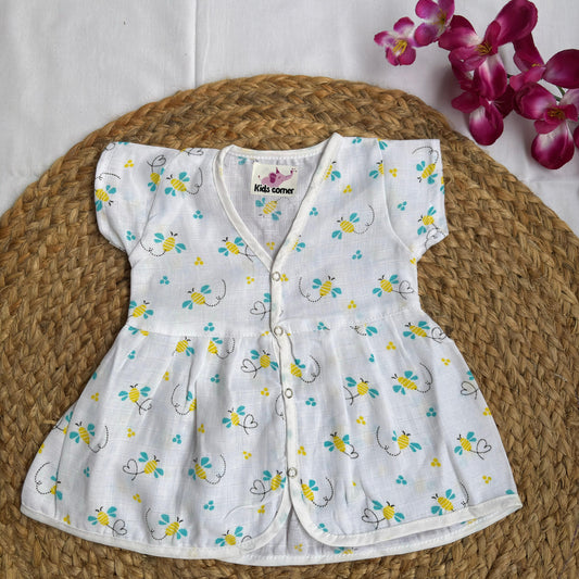 Muslin Frocks Front Open Button MN01