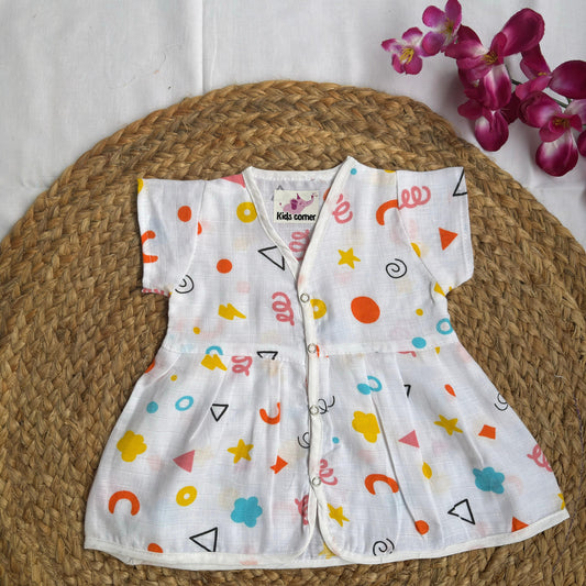 Muslin Frocks Front Open Button MN01