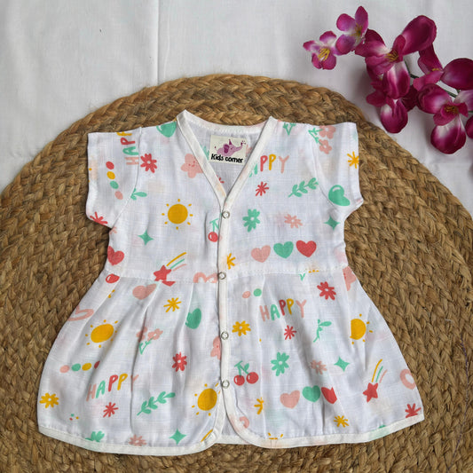 Muslin Frocks Front Open Button MN01