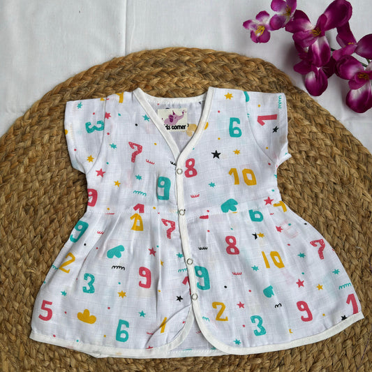 Muslin Frocks Front Open Button MN01