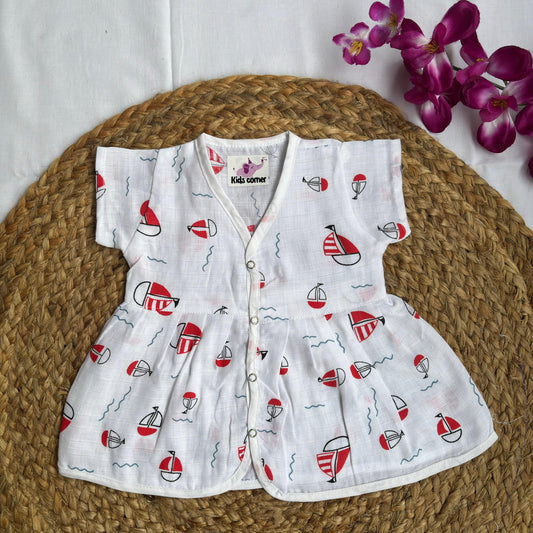 Muslin Frocks Front Open Button MN01