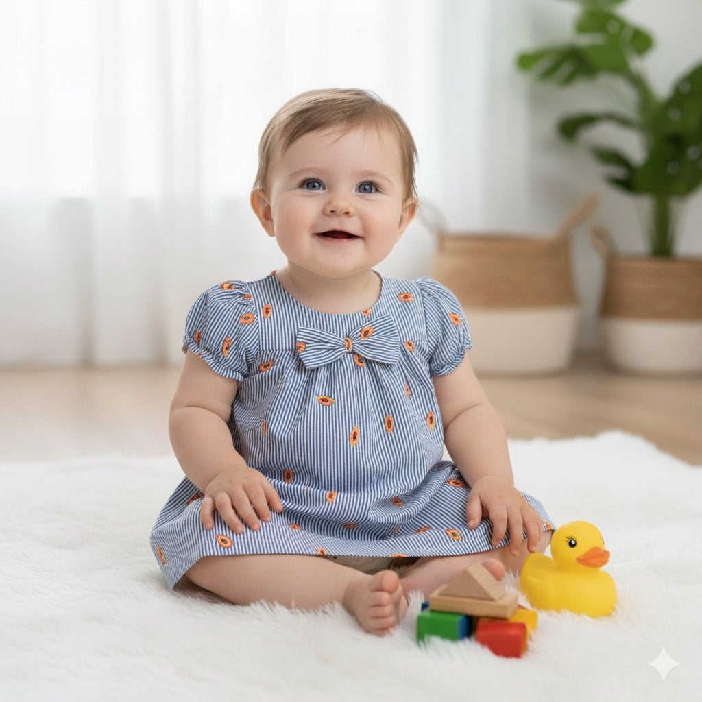 Woven Cotton Baby Frocks CF01