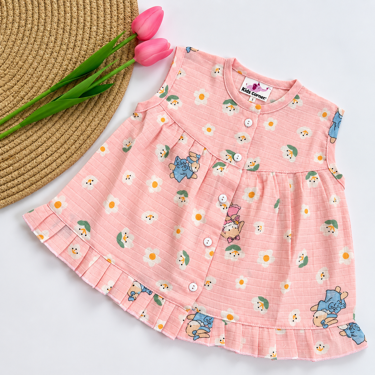 Muslin Frocks Front Open Button MN01