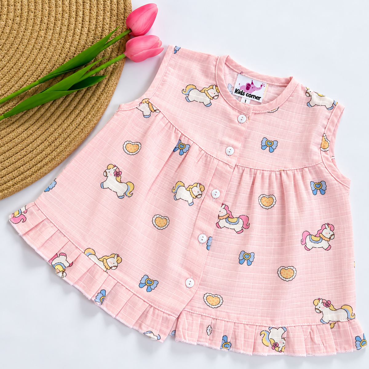 Muslin Frocks Front Open Button MN01