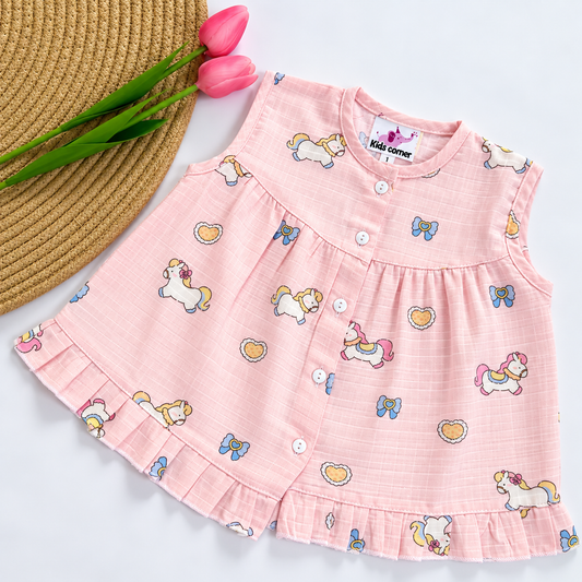 Muslin Frocks Front Open Button MN01