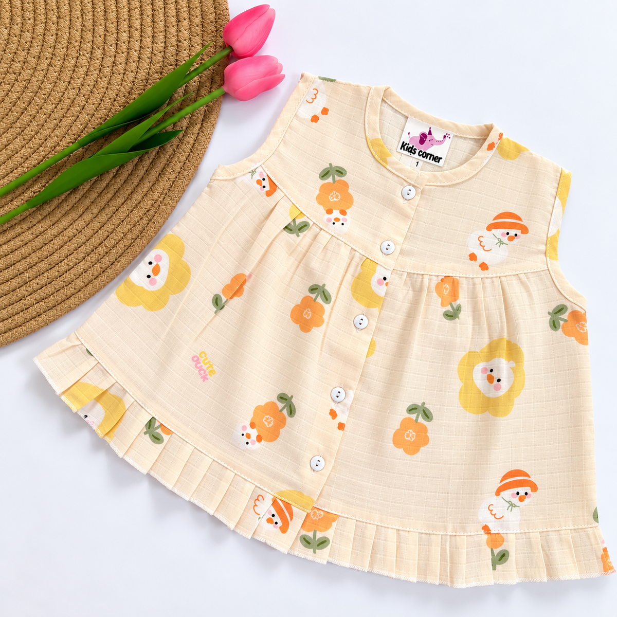 Muslin Frocks Front Open Button MN01