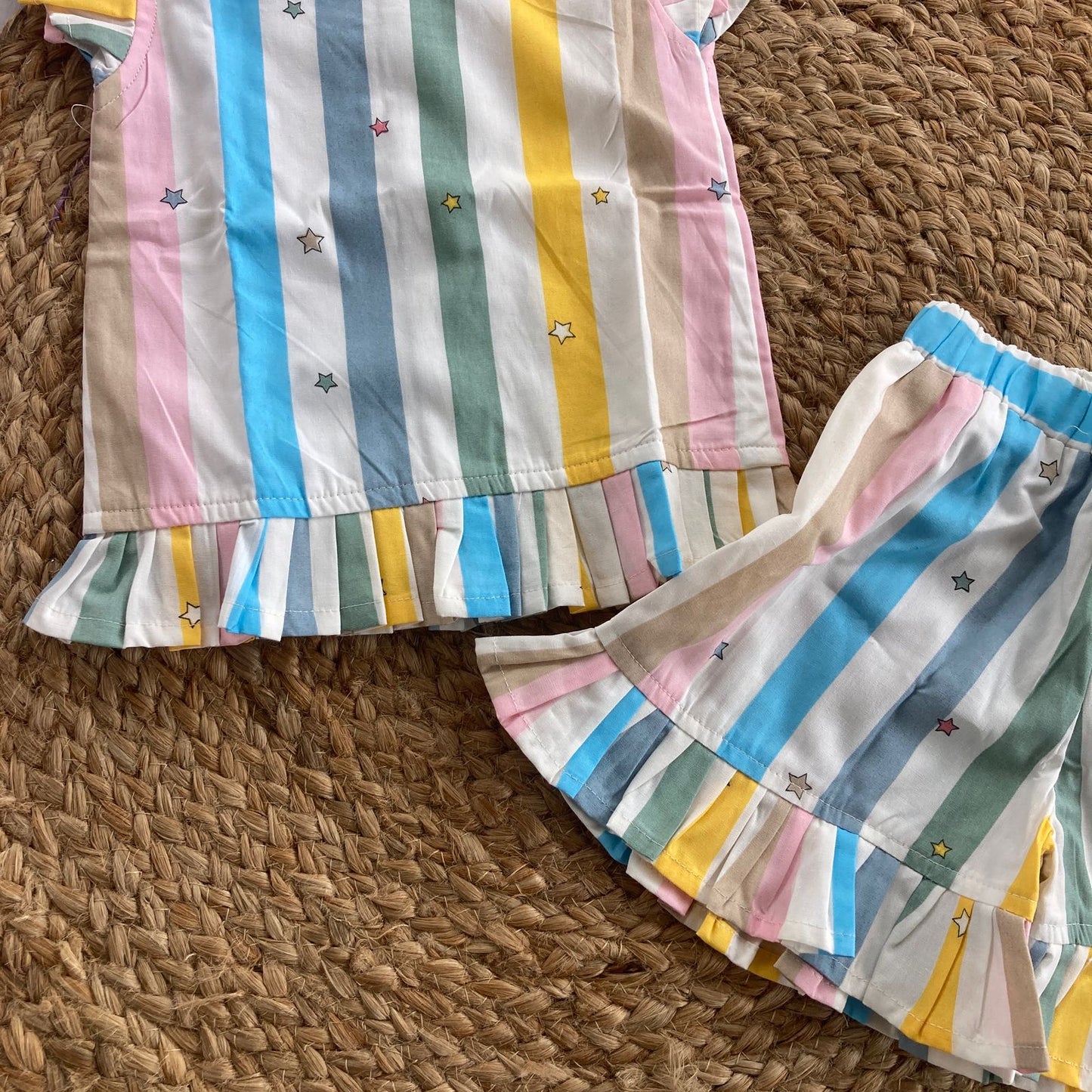 Girls Cotton Shorts Co-ord Set