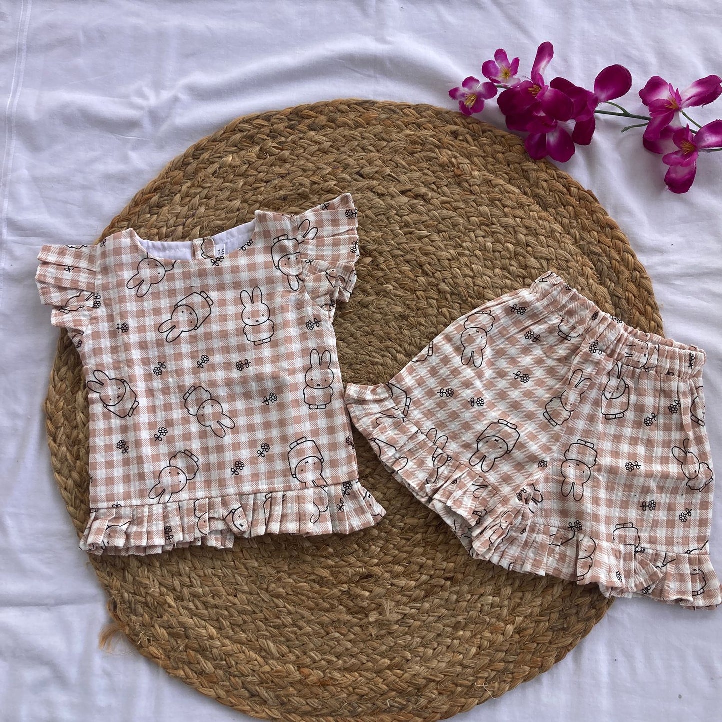 Girls Cotton Shorts Co-ord Set