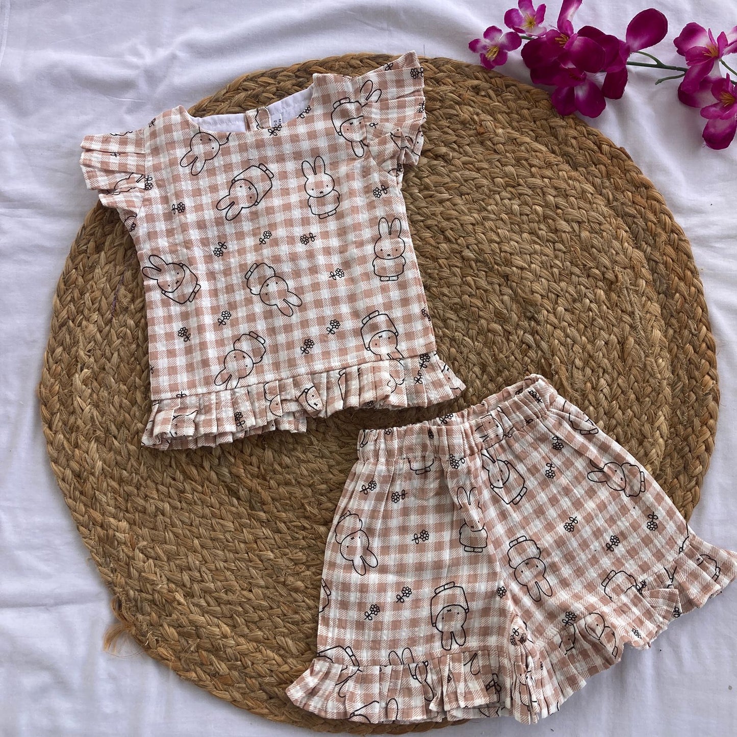 Girls Cotton Shorts Co-ord Set