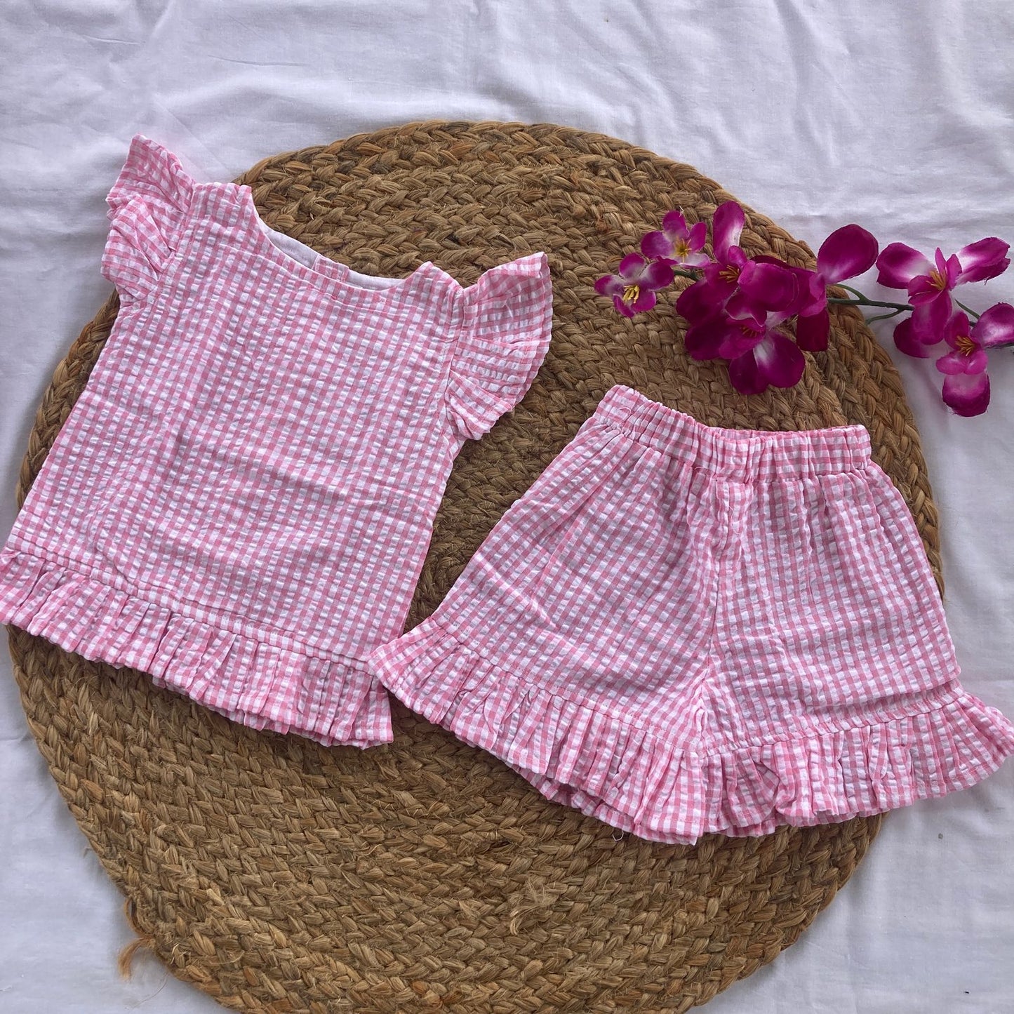 Girls Cotton Shorts Co-ord Set