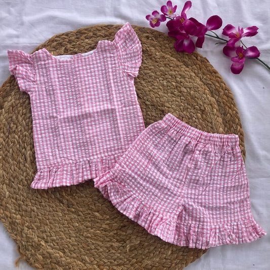 Girls Cotton Shorts Co-ord Set
