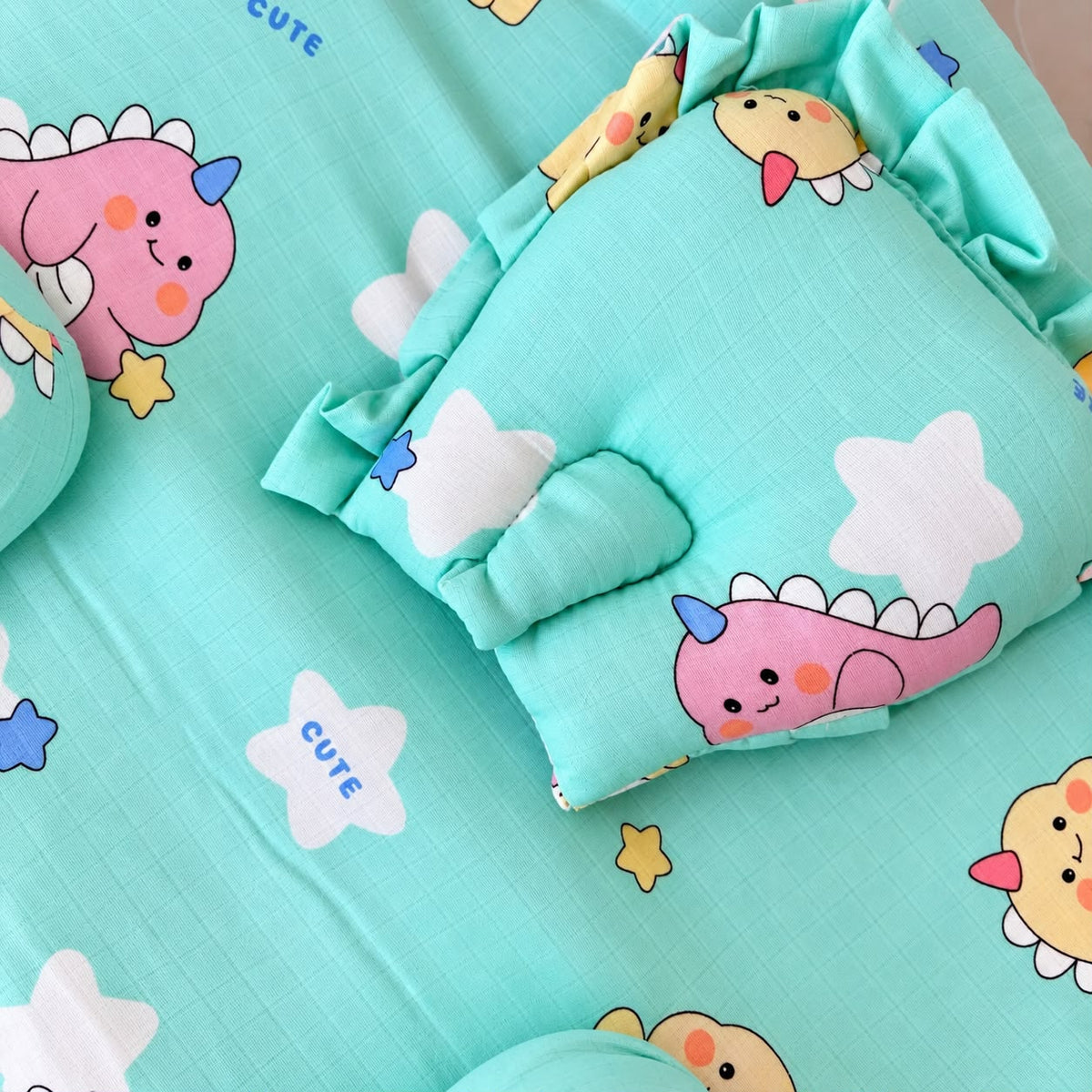 Muslin Bedding Set With Bolster & Head Pillow  MN01