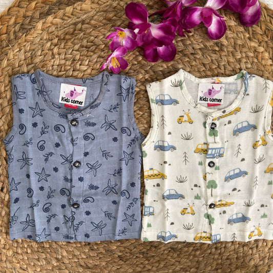 Muslin Button jabla 2 Pcs Combo MN01