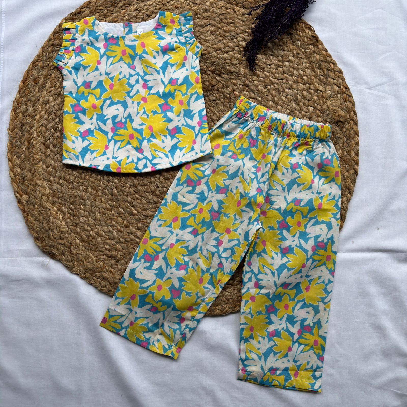 Girls Cotton Pant Co-ord Set