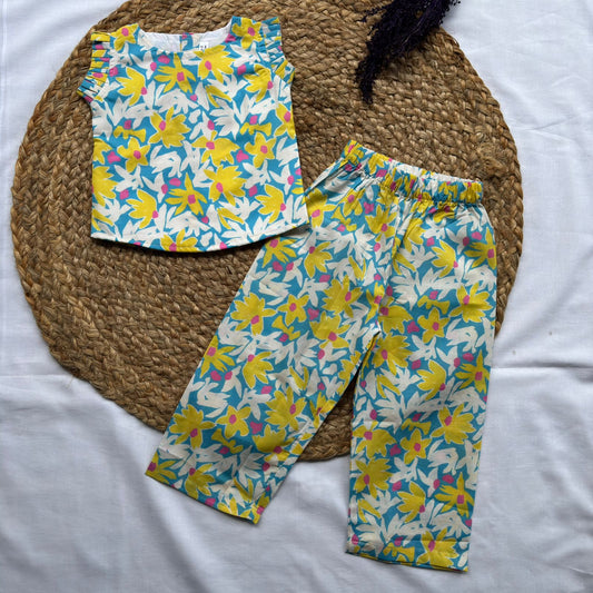 Girls Cotton Pant Co-ord Set