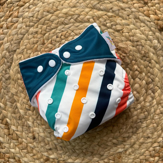 Organic Reusable Cloth Diaper (Lines) MN01