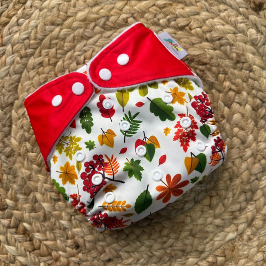 Organic Reusable Cloth Diaper (Leaves) MN01