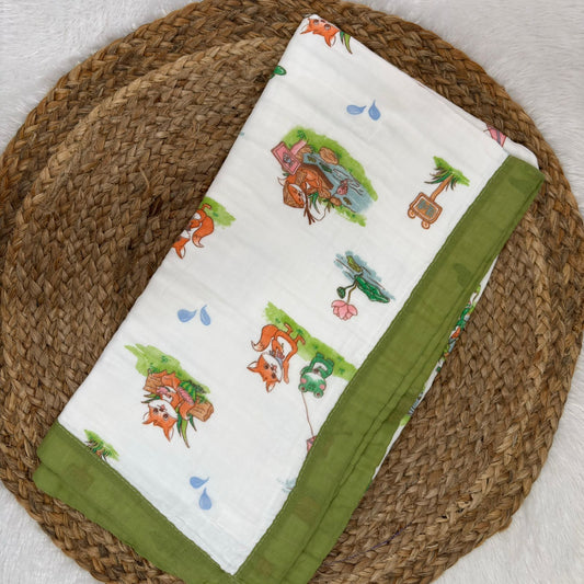 Crinkled Muslin 6 layer Blanket MN01