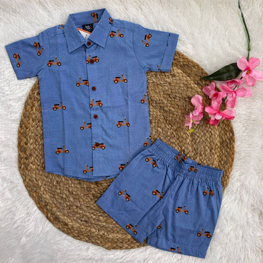 Boys  Cotton Shirt And Shorts set