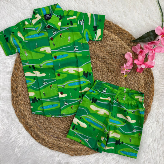 Boys  Cotton Shirt And Shorts set
