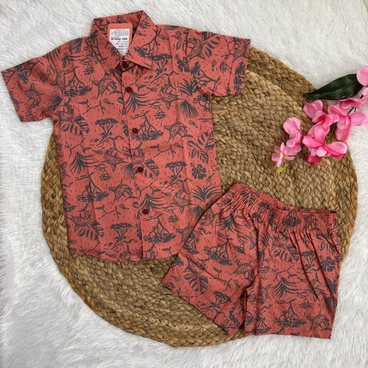Boys  Cotton Shirt And Shorts set