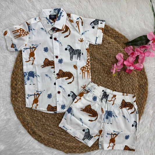 Boys  Cotton Shirt And Shorts set