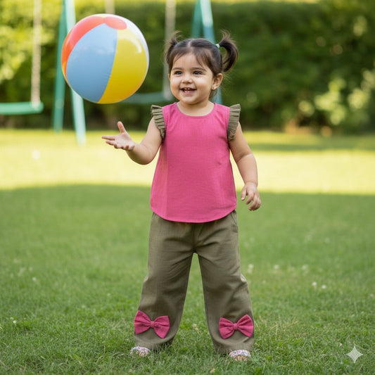 Girls Cotton Pant Co-ord Set