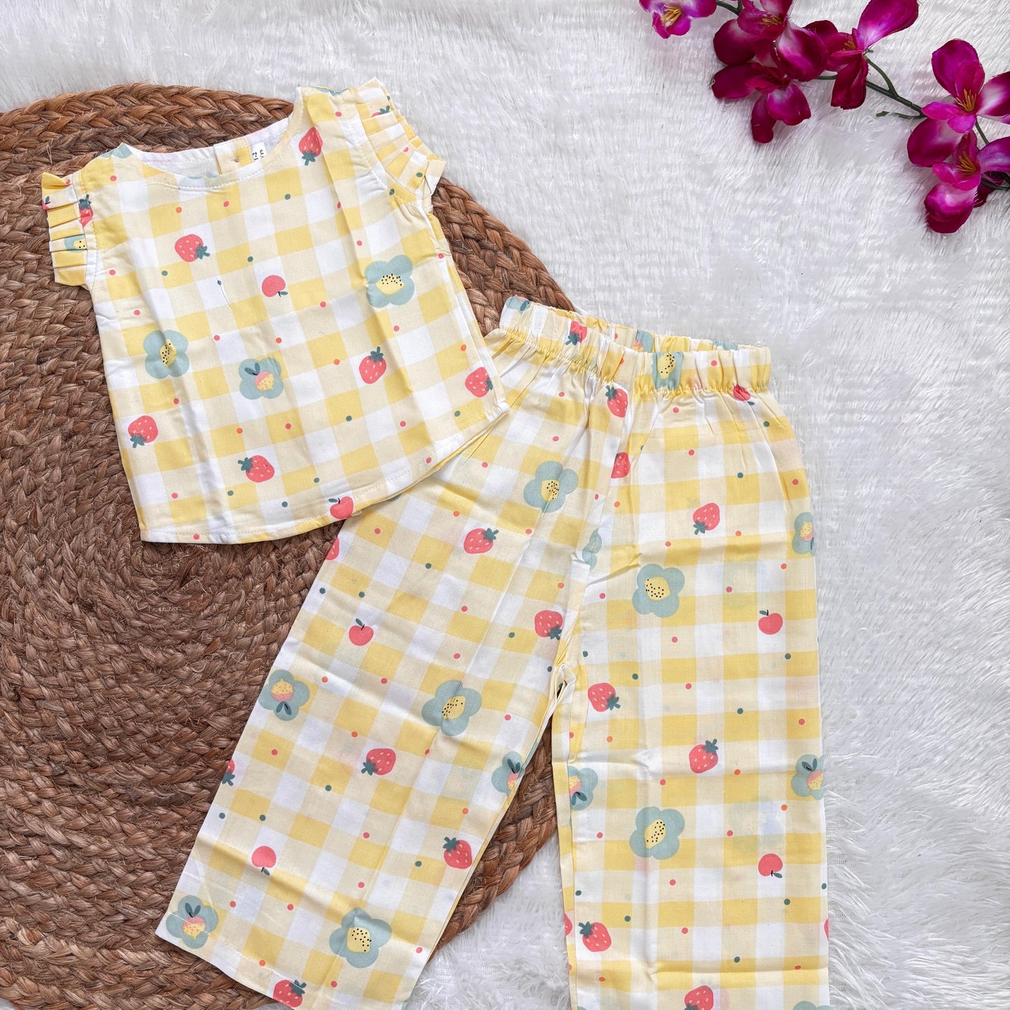 Girls Cotton Pant Co-ord Set