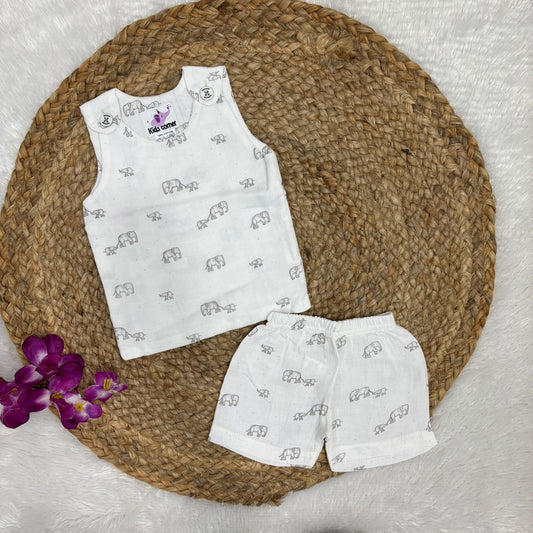 Muslin Vest and Shorts Set Double Layer DL01