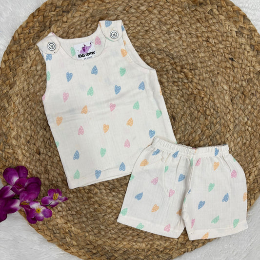 Muslin Vest and Shorts Set Double Layer DL01