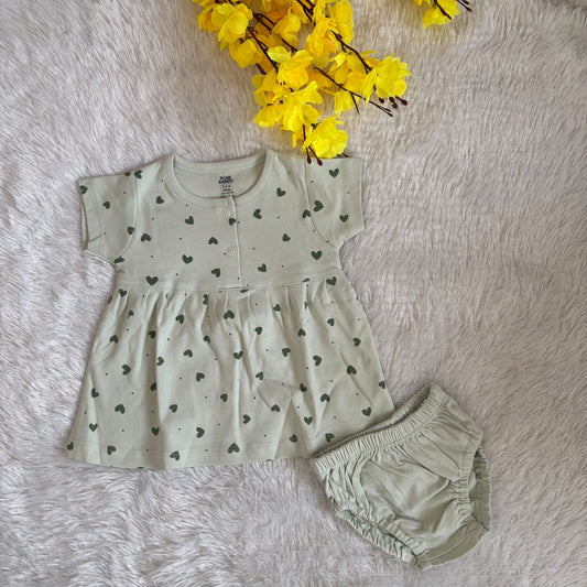 Baby front open premium frocks with panty MN01