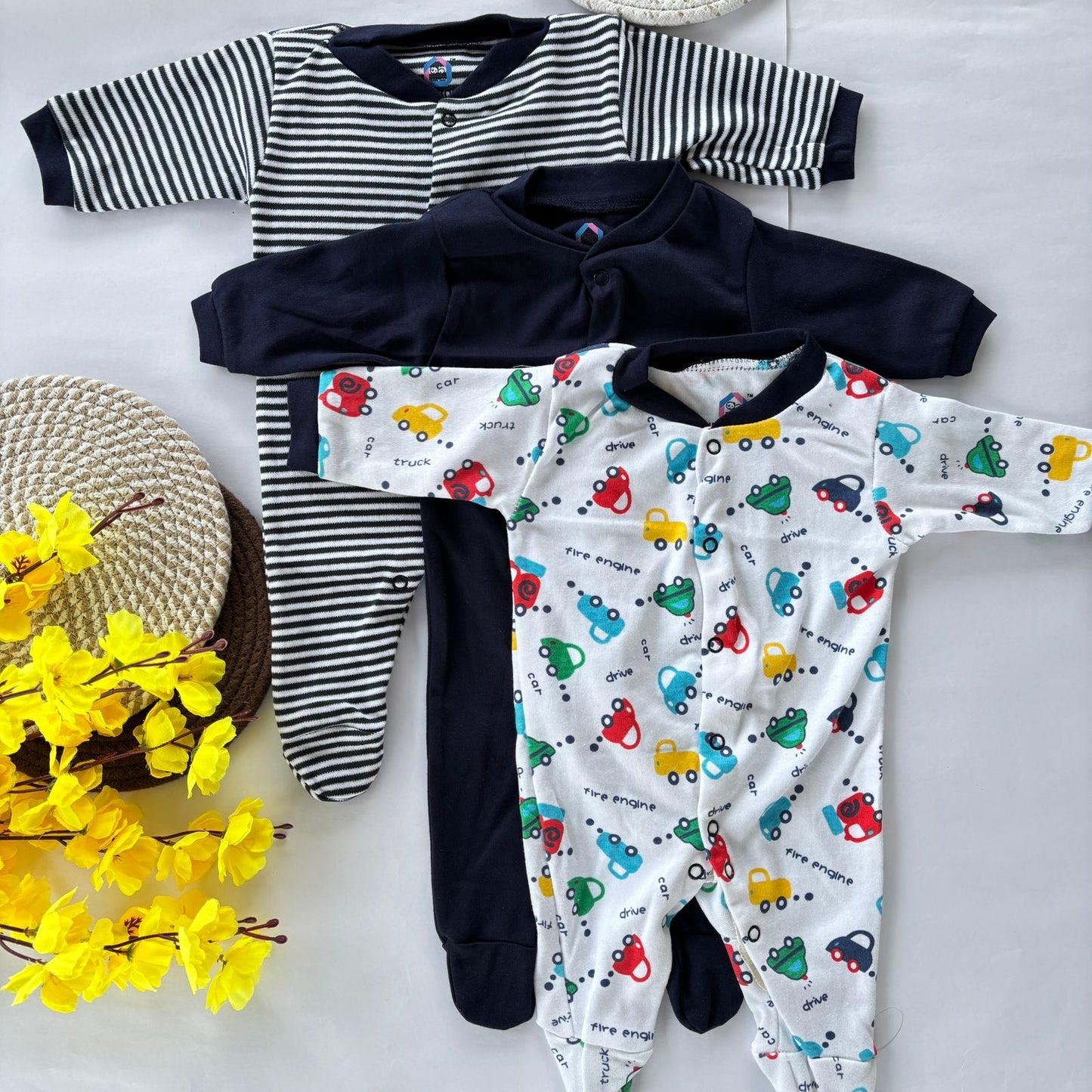 Branded baby sleepsuits Pack of 3 SL01 ( Navy )