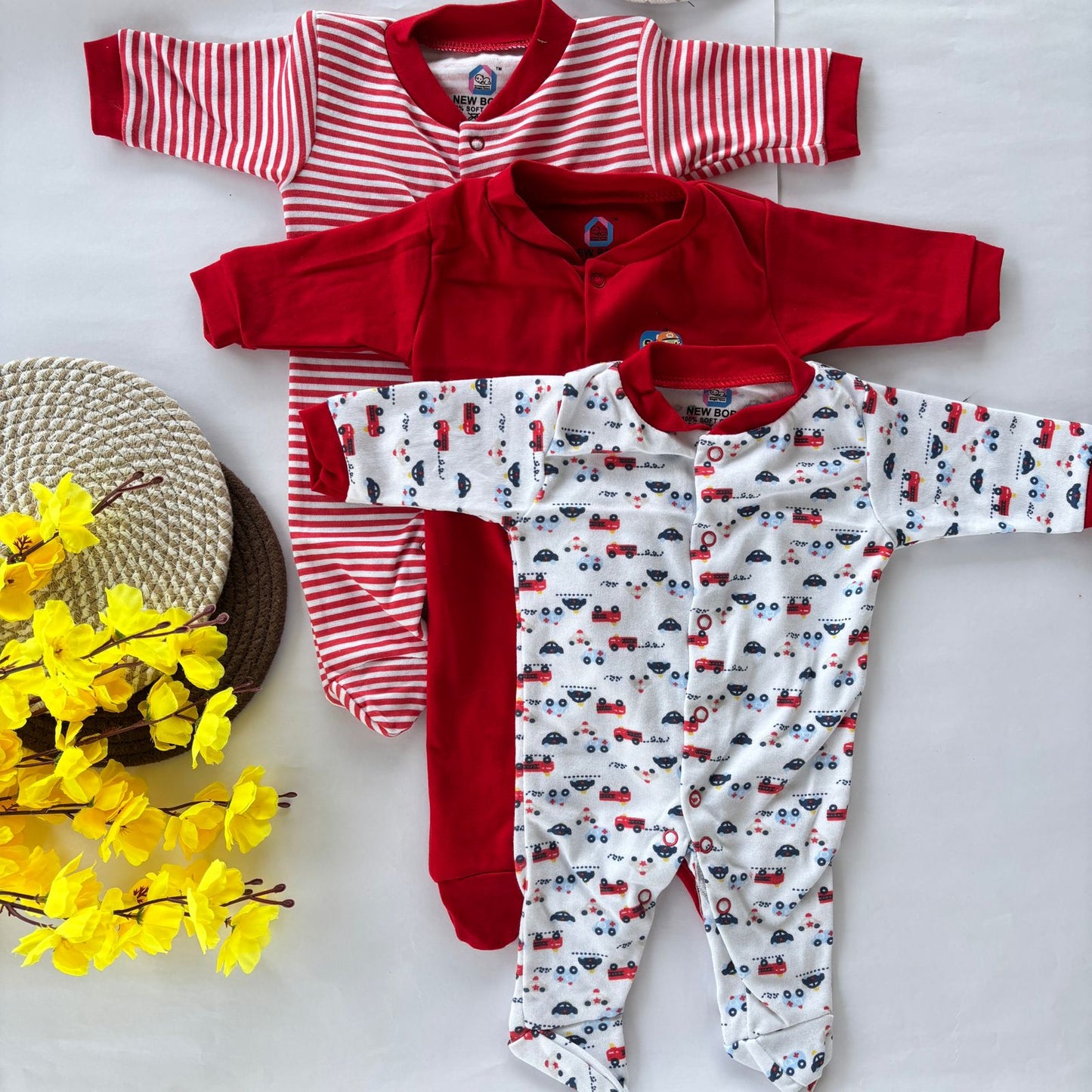 Branded baby sleepsuits Pack of 3 SL01 ( Red )
