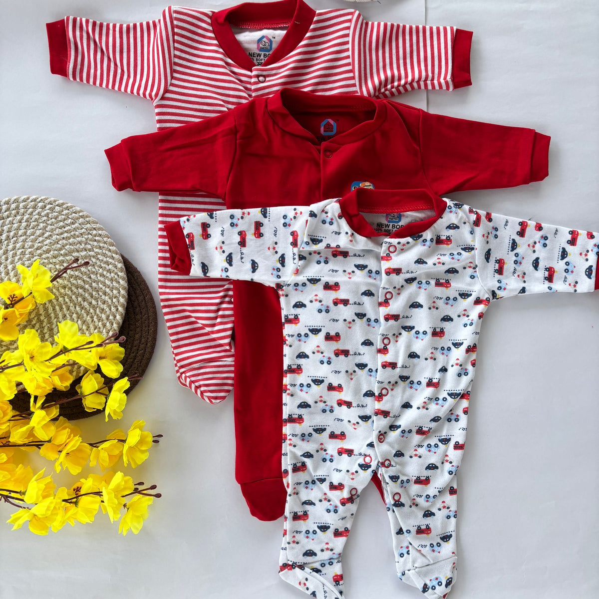 Branded baby sleepsuits Pack of 3 SL01 ( Red )