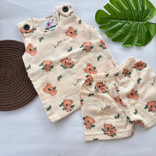 Muslin Vest and Shorts Set Double Layer DL01