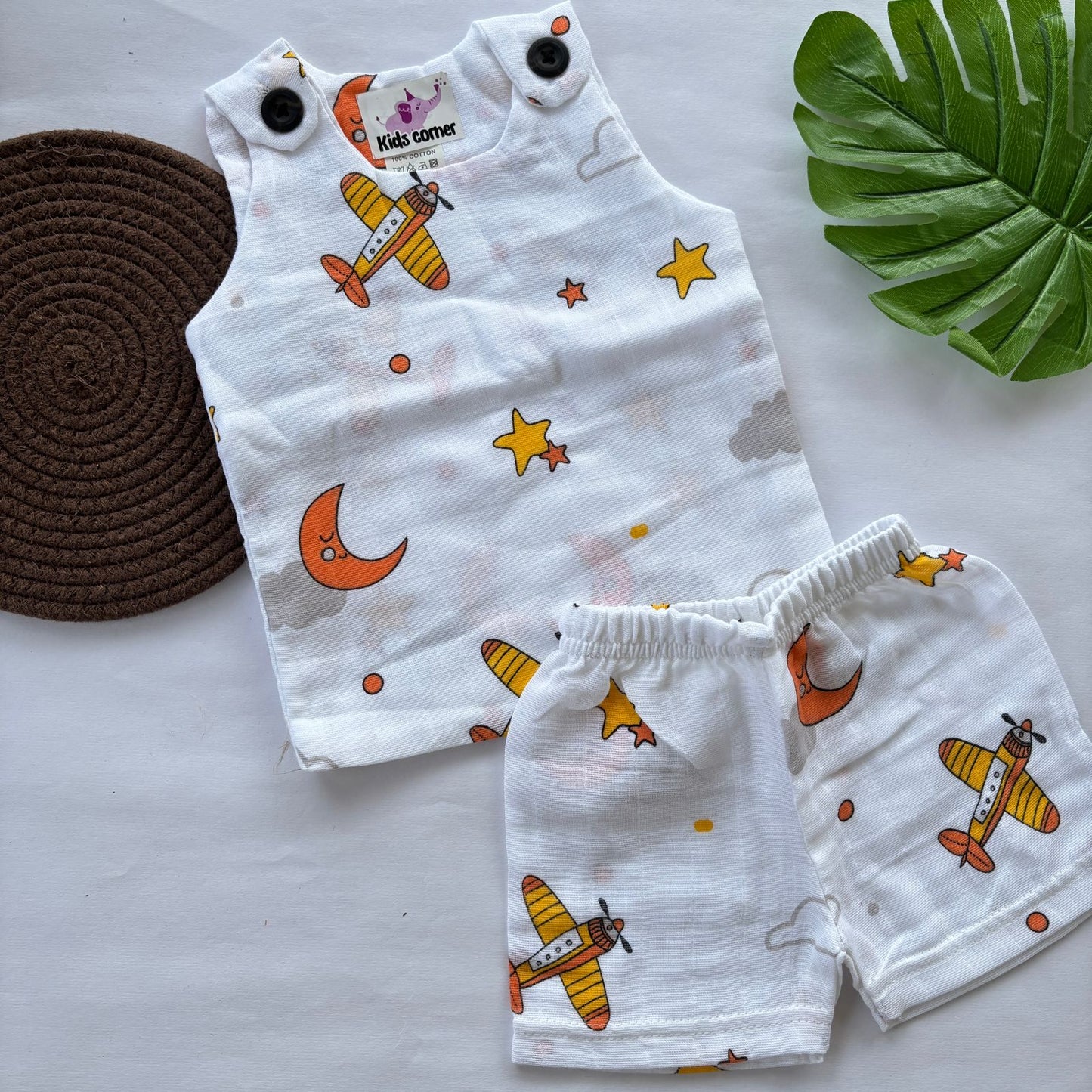 Muslin Vest and Shorts Set Double Layer DL01