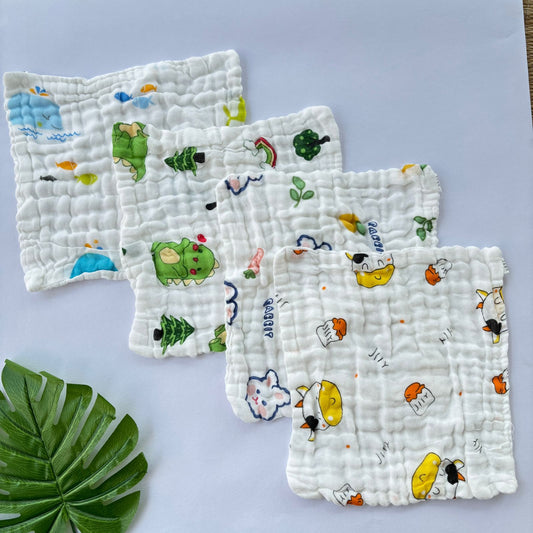 Muslin 6 Layer premium Wash Clothes( Pack of 4)