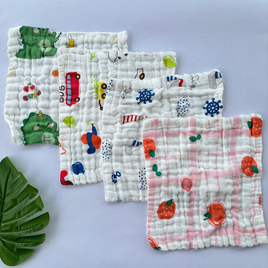 Muslin 6 Layer premium Wash Clothes( Pack of 4)