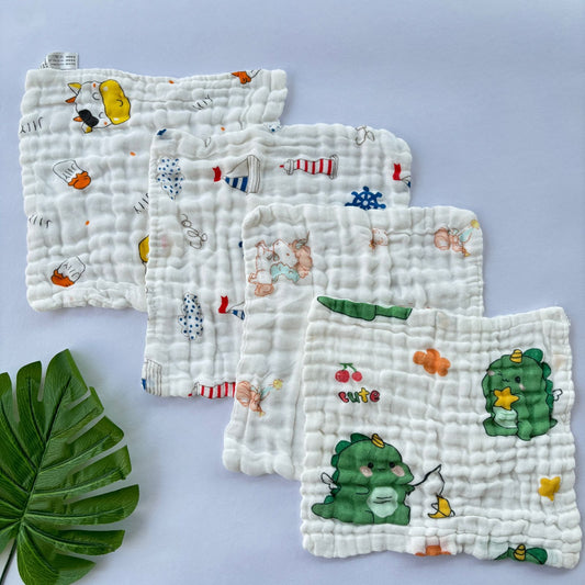 Muslin 6 Layer premium Wash Clothes( Pack of 4)