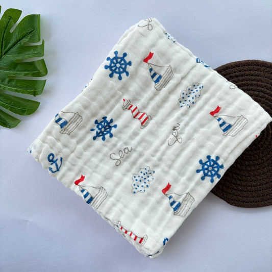 Muslin Crinkled  6 Layer Bath Towel MN01