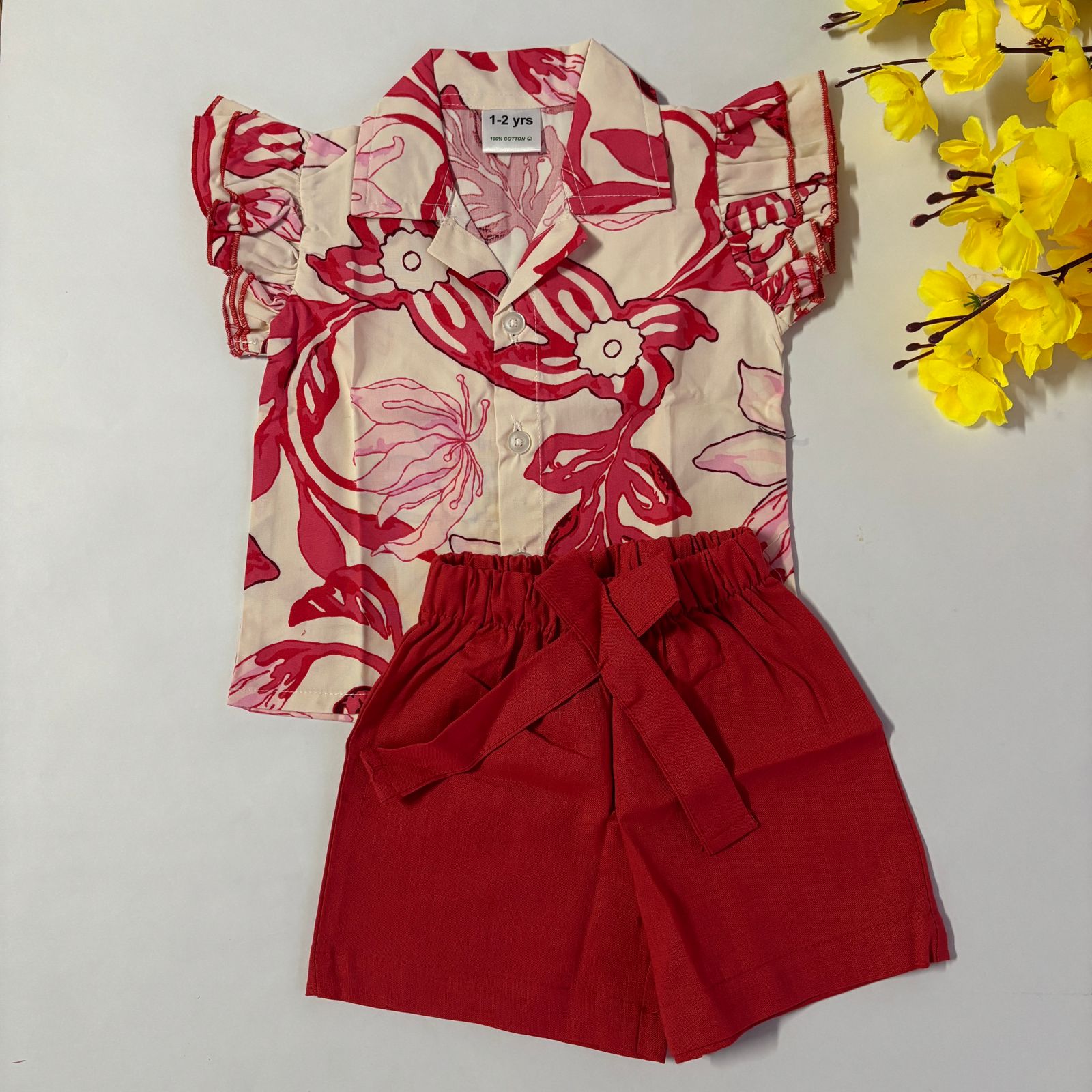 Girls Cotton Shorts Set