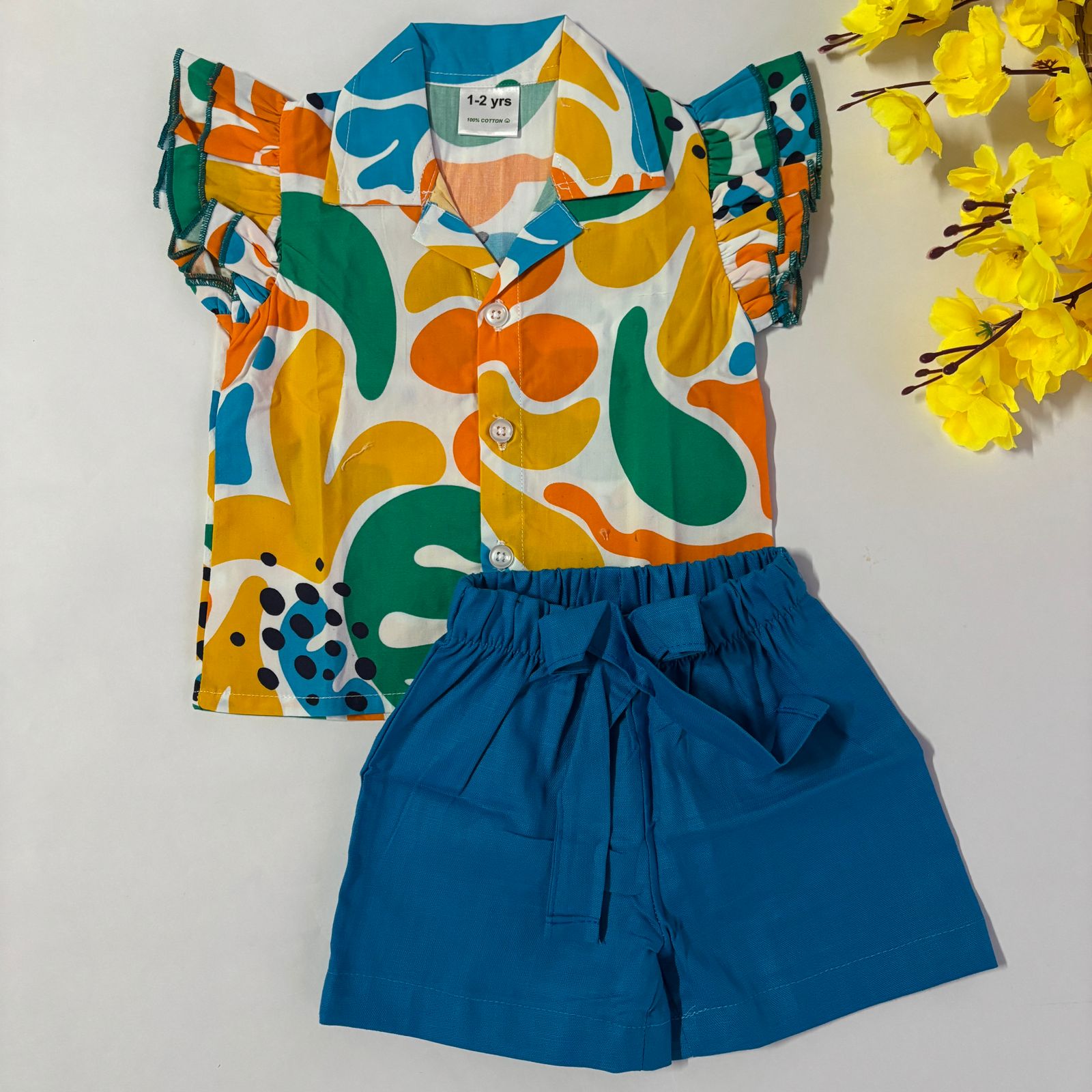 Girls Cotton Shorts Set