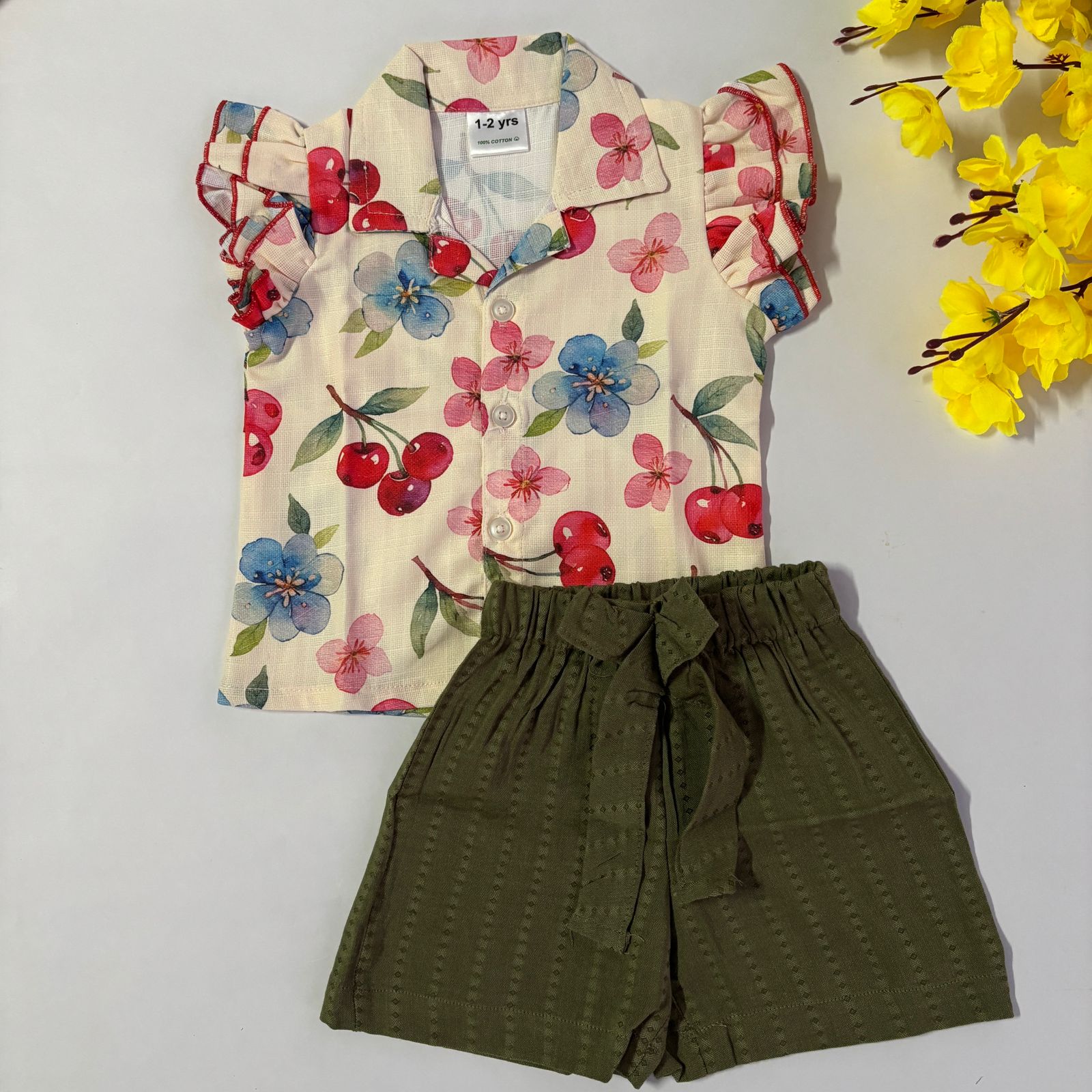 Girls Cotton Shorts Set