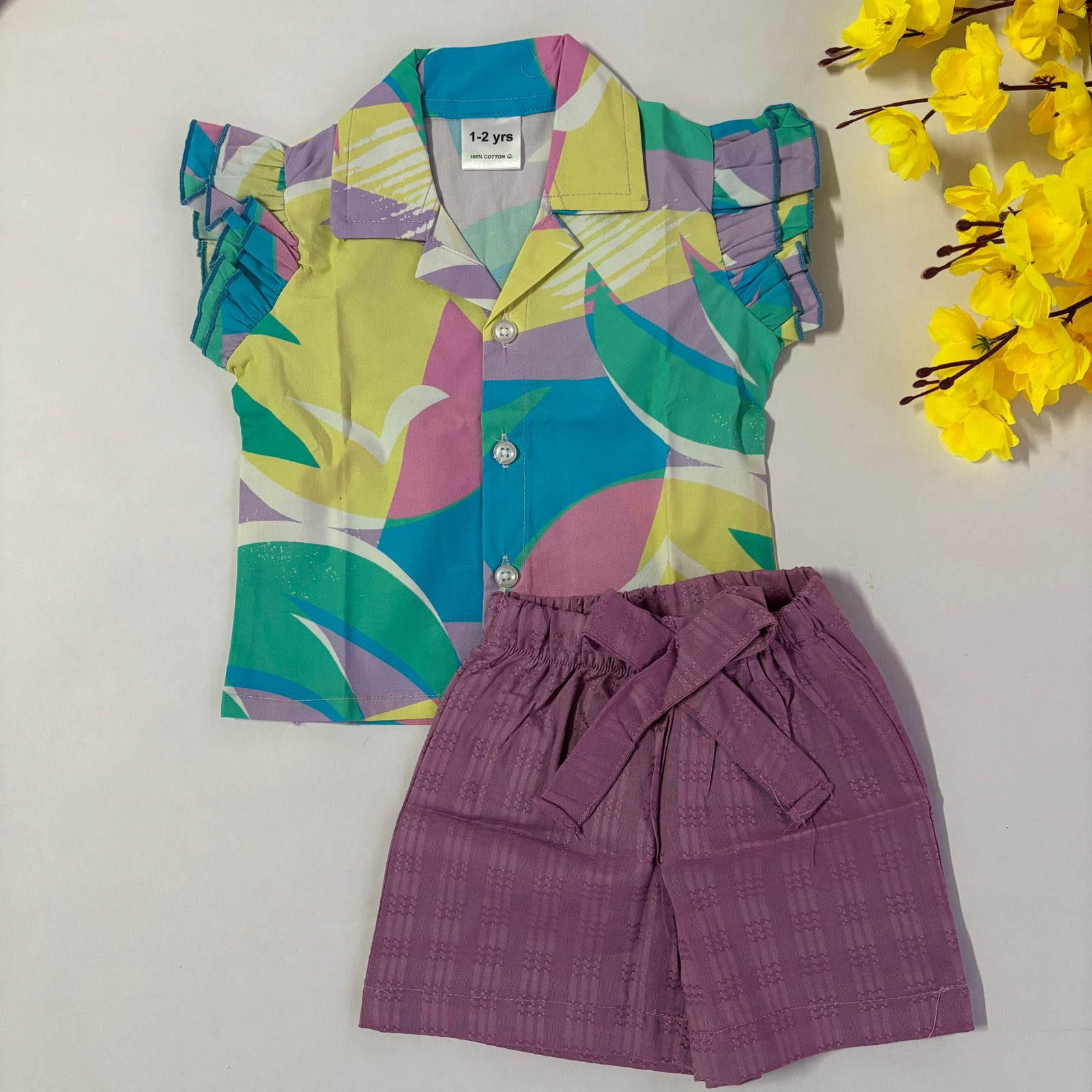 Girls Cotton Shorts Set