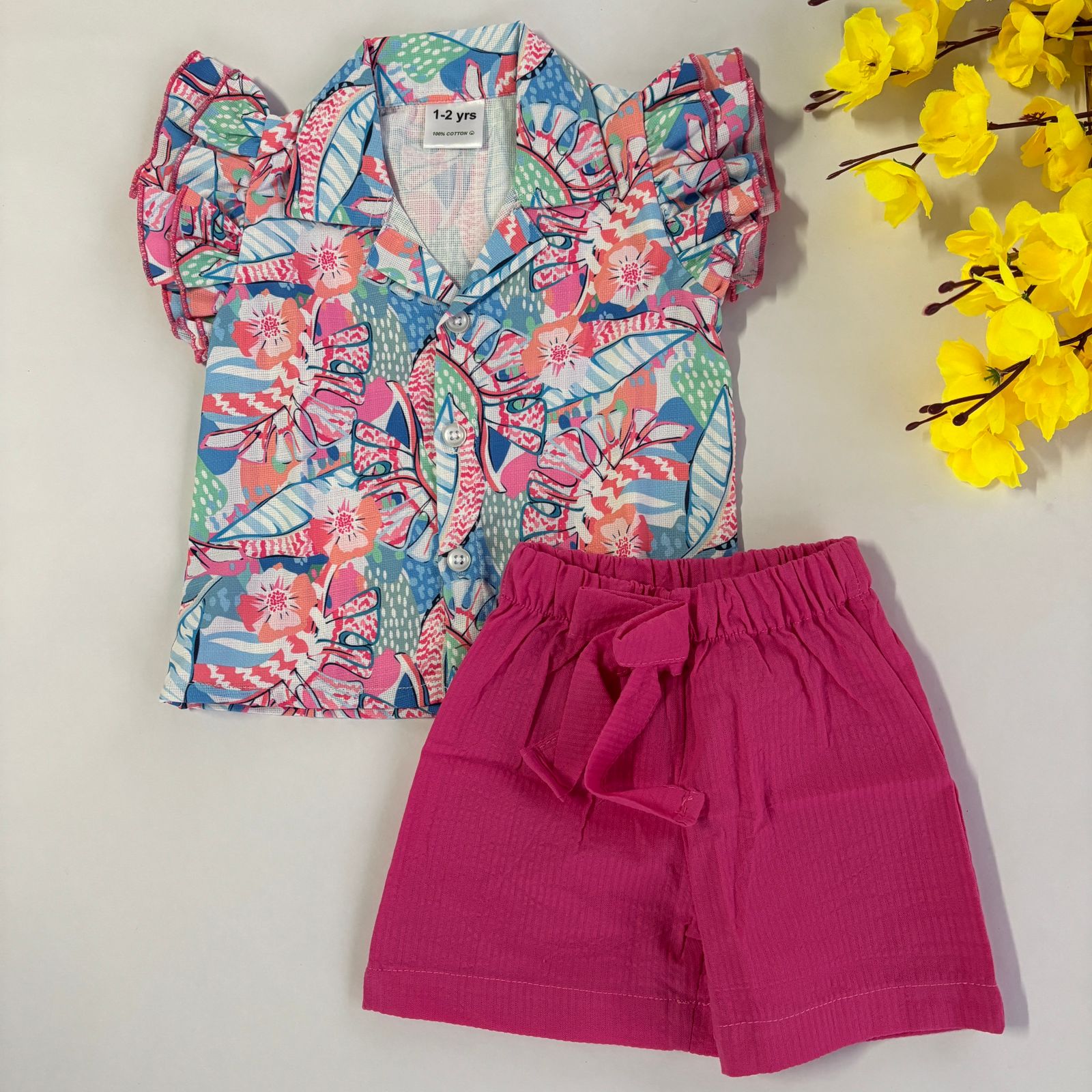 Girls Cotton Shorts Set