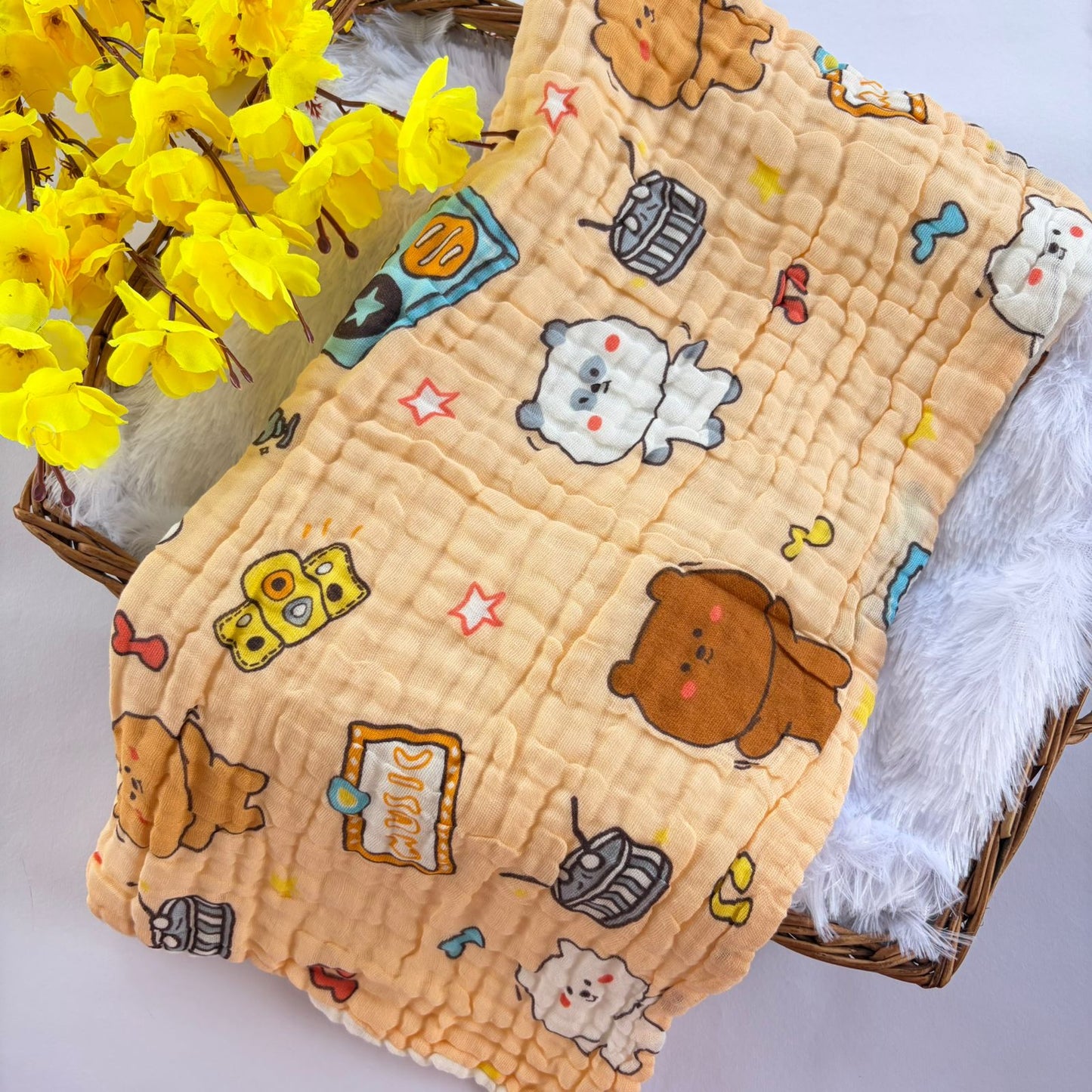 Muslin Crinkled  6 Layer Bath Towel MN01